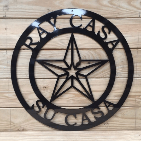 Family Name And Texas Star Sign, Cut Metal Sign, Metal Wall Art, Metal House Sign Laser Cut Metal Signs Custom Gift Ideas 14x14IN
