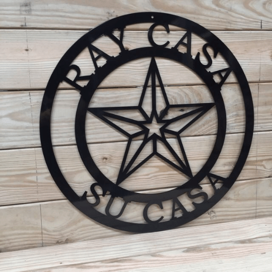 Family Name And Texas Star Sign, Cut Metal Sign, Metal Wall Art, Metal House Sign Laser Cut Metal Signs Custom Gift Ideas 12x12IN