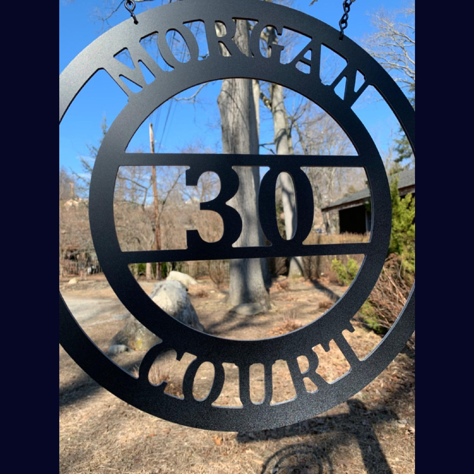 House Address Plaque W, Street Name, Personalized Lamp Post Street Number Sign, Mother's Day Garden, Yard Address Decor Sign Laser Cut Metal Signs Custom Gift Ideas 24x24IN