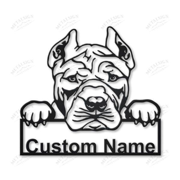 American Bully Dog Personalized Metal Wall Decor, Cut Metal Sign, Metal Wall Art, Metal House Sign Laser Cut Metal Signs Custom Gift Ideas 14x14IN