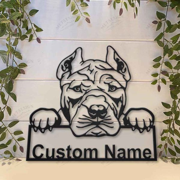 American Bully Dog Personalized Metal Wall Decor, Cut Metal Sign, Metal Wall Art, Metal House Sign Laser Cut Metal Signs Custom Gift Ideas 12x12IN