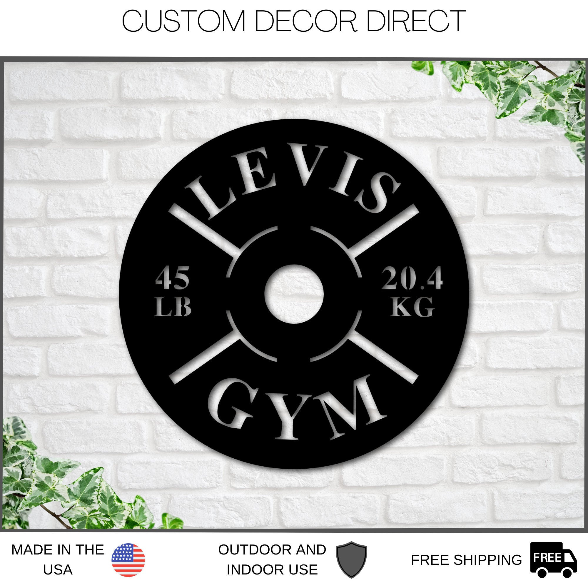Personalized Metal Gym Sign, Custom Gym Business Name Sign, Gym Sign, Home Workout Name Sign, Gift For Workout Lover, Gym Metal Wall Art Laser Cut Metal Signs Custom Gift Ideas 12x12IN