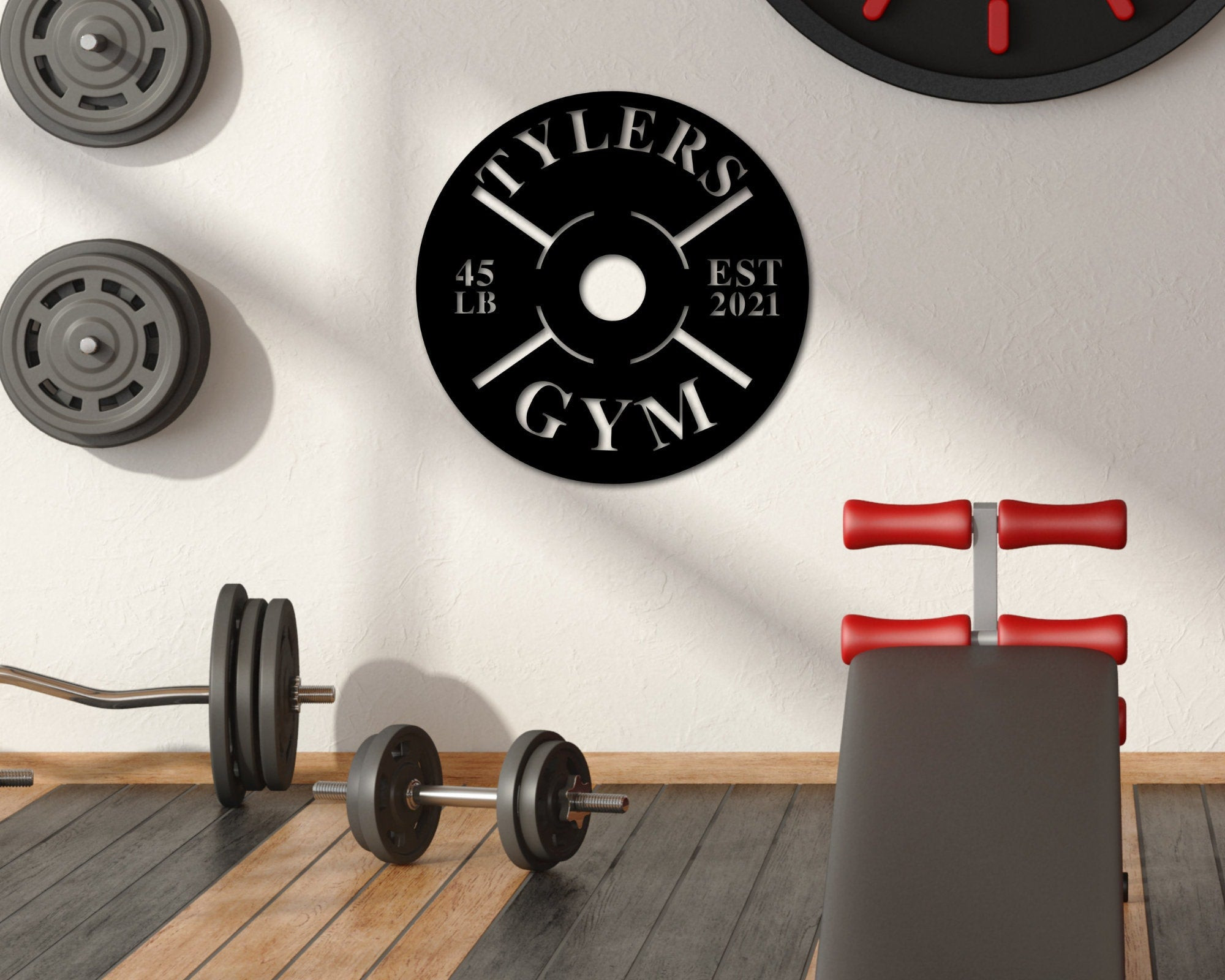 Personalized Metal Gym Sign, Custom Gym Business Name Sign, Gym Sign, Home Workout Name Sign, Gift For Workout Lover, Gym Metal Wall Art Laser Cut Metal Signs Custom Gift Ideas 14x14IN