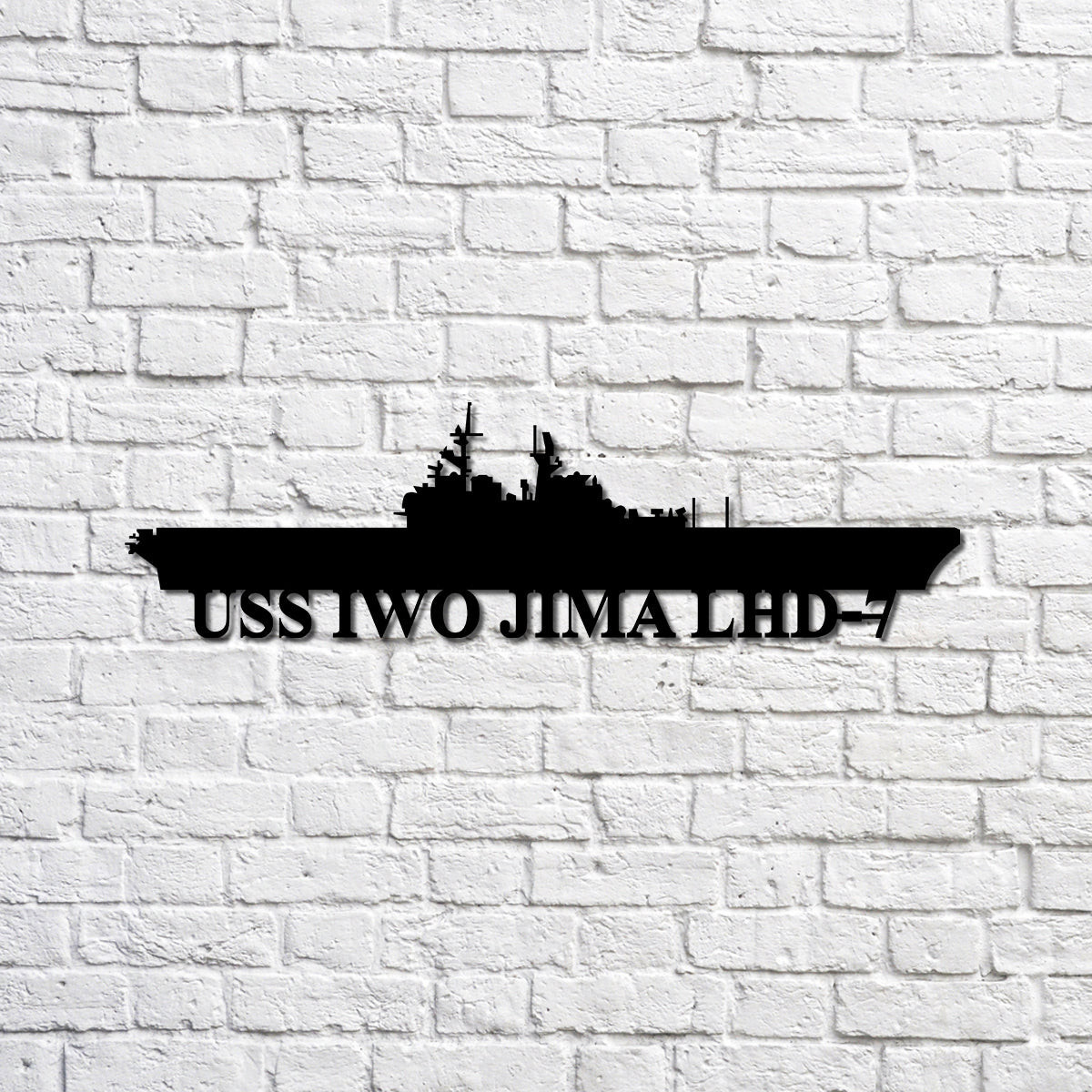 Uss Iwo Jima Lhd7 Navy Ship Metal Sign, Memory Wall Metal Sign Gift For Navy Veteran, Navy Ships Silhouette Metal Sign Laser Cut Metal Signs Custom Gift Ideas 12x12IN