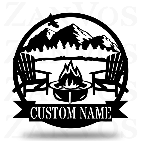 Mountain Campfire Customized Metal Signs, Custom Metal Sign, Custom Signs, Metal Sign, Metal Laser Cut Metal Signs Custom Gift Ideas 12x12IN