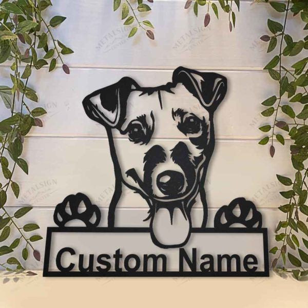 Jack Russell Terrier Personalized Metal Wall Decor, Cut Metal Sign, Metal Wall Art, Metal House Sign, Metal Laser Cut Metal Signs Custom Gift Ideas 12x12IN