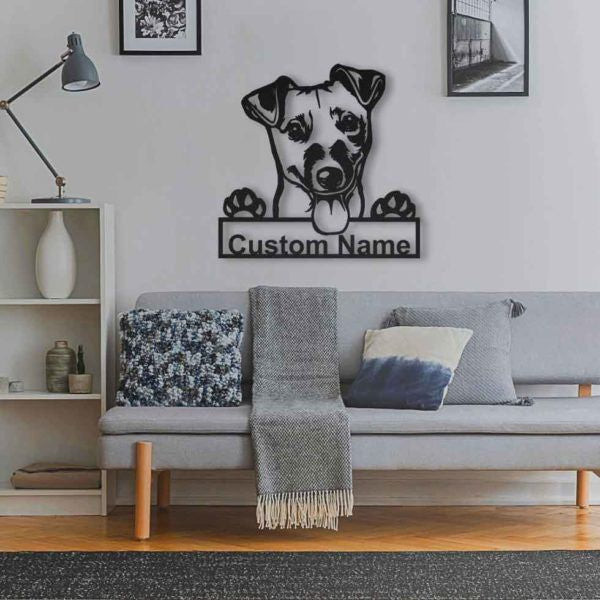 Jack Russell Terrier Personalized Metal Wall Decor, Cut Metal Sign, Metal Wall Art, Metal House Sign, Metal Laser Cut Metal Signs Custom Gift Ideas 14x14IN