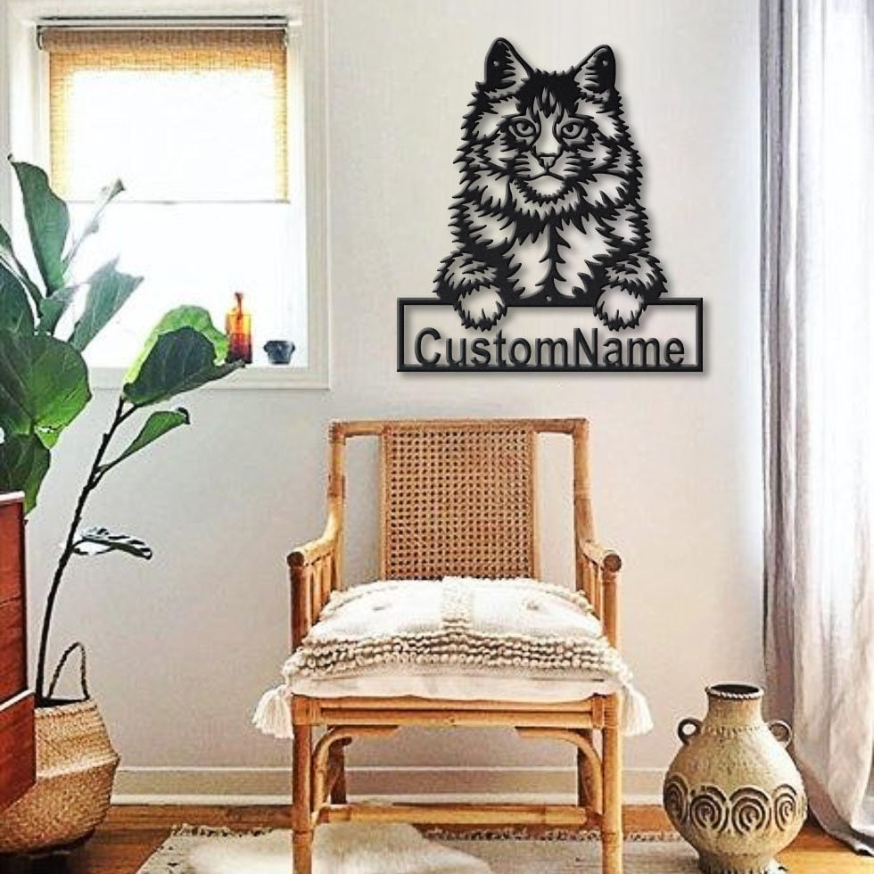 Personalized Main Coon Cat Metal Sign Art, Custom Main Coon Cat Metal Sign, Father&#39;s Day Gift, Pets Gift, Birthday Gift, Laser Cut Metal Signs Custom Gift Ideas 14x14IN