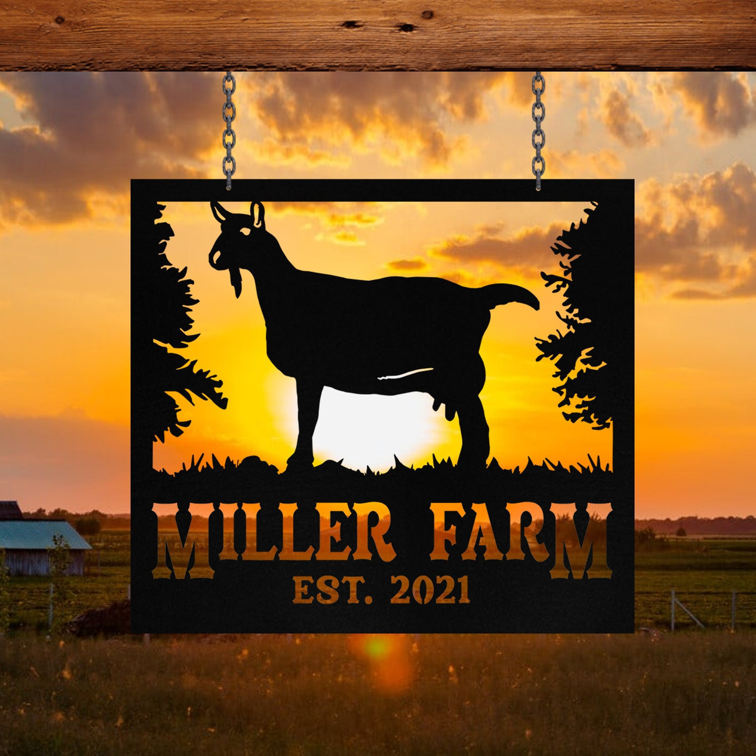 Personalized Metal Farm Sign Saanen Goat Monogram, Farmhouse, Front Gate, Ranch Art Gift, Metal Laser Cut Metal Signs Custom Gift Ideas 12x12IN