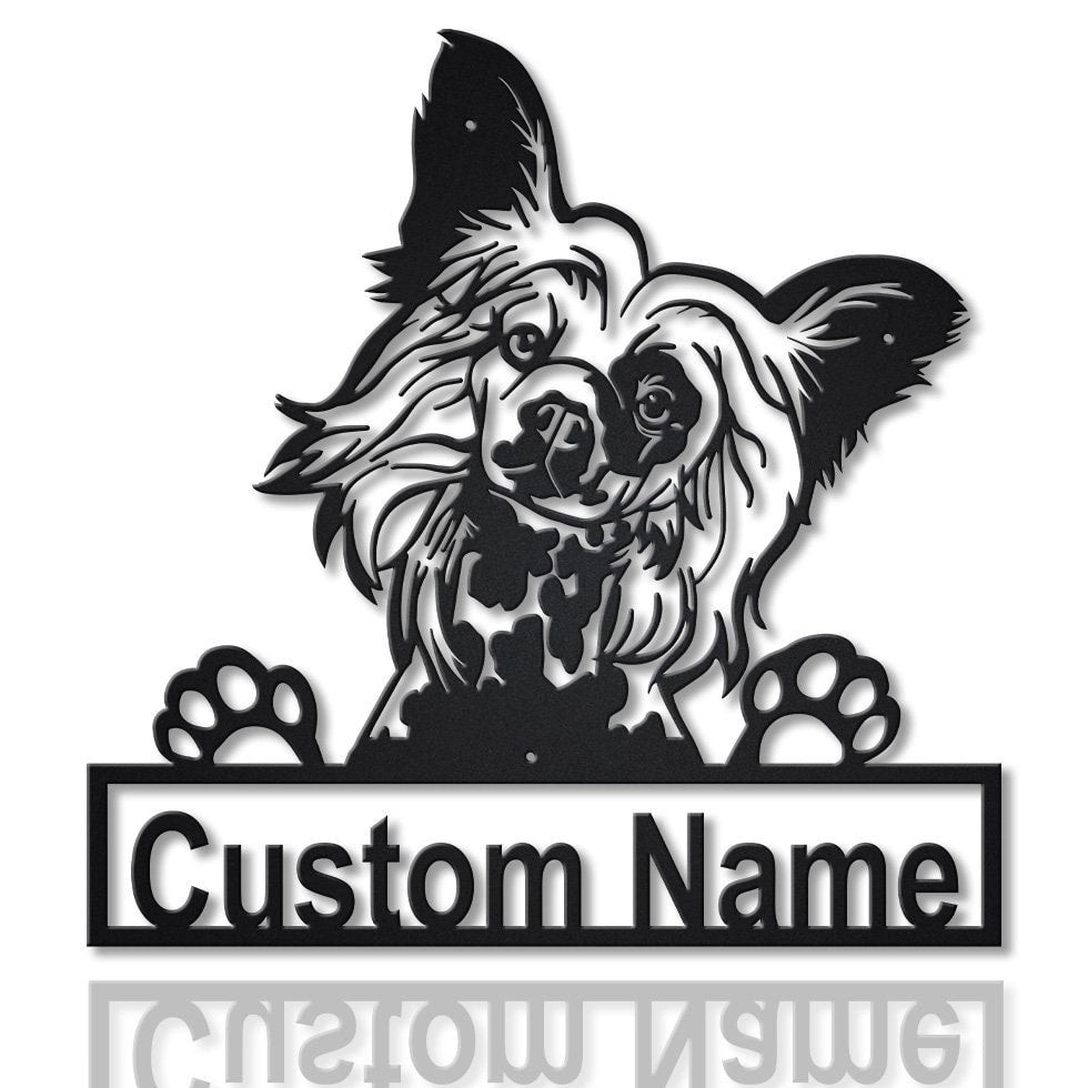 Personalized Chinese Crested Dog Metal Sign Art, Custom Chinese Crested Metal Sign, Chinese Crested Gifts Funny, Dog Gift, Animal Custom, Laser Cut Metal Signs Custom Gift Ideas 12x12IN