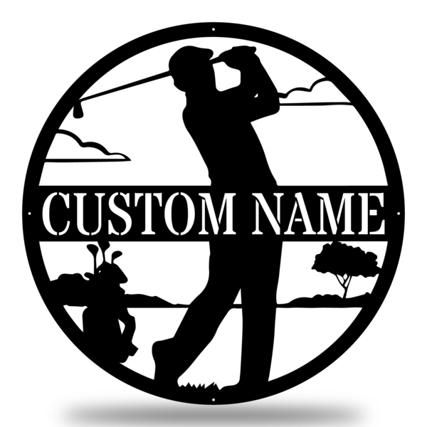 Golf Monogram Male Customized Metal Signs, Custom Metal Sign, Custom Signs, Metal Sign, Metal Laser Cut Metal Signs Custom Gift Ideas 12x12IN