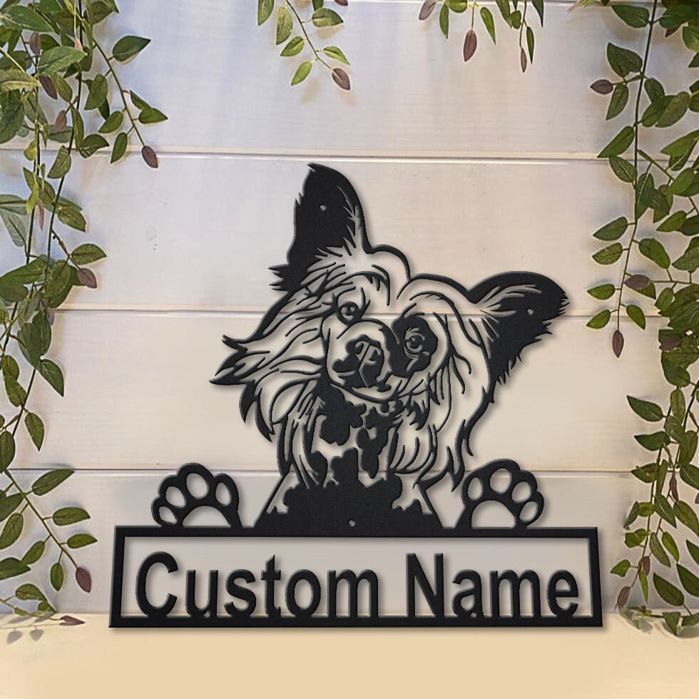 Personalized Chinese Crested Dog Metal Sign Art, Custom Chinese Crested Metal Sign, Chinese Crested Gifts Funny, Dog Gift, Animal Custom, Laser Cut Metal Signs Custom Gift Ideas 14x14IN