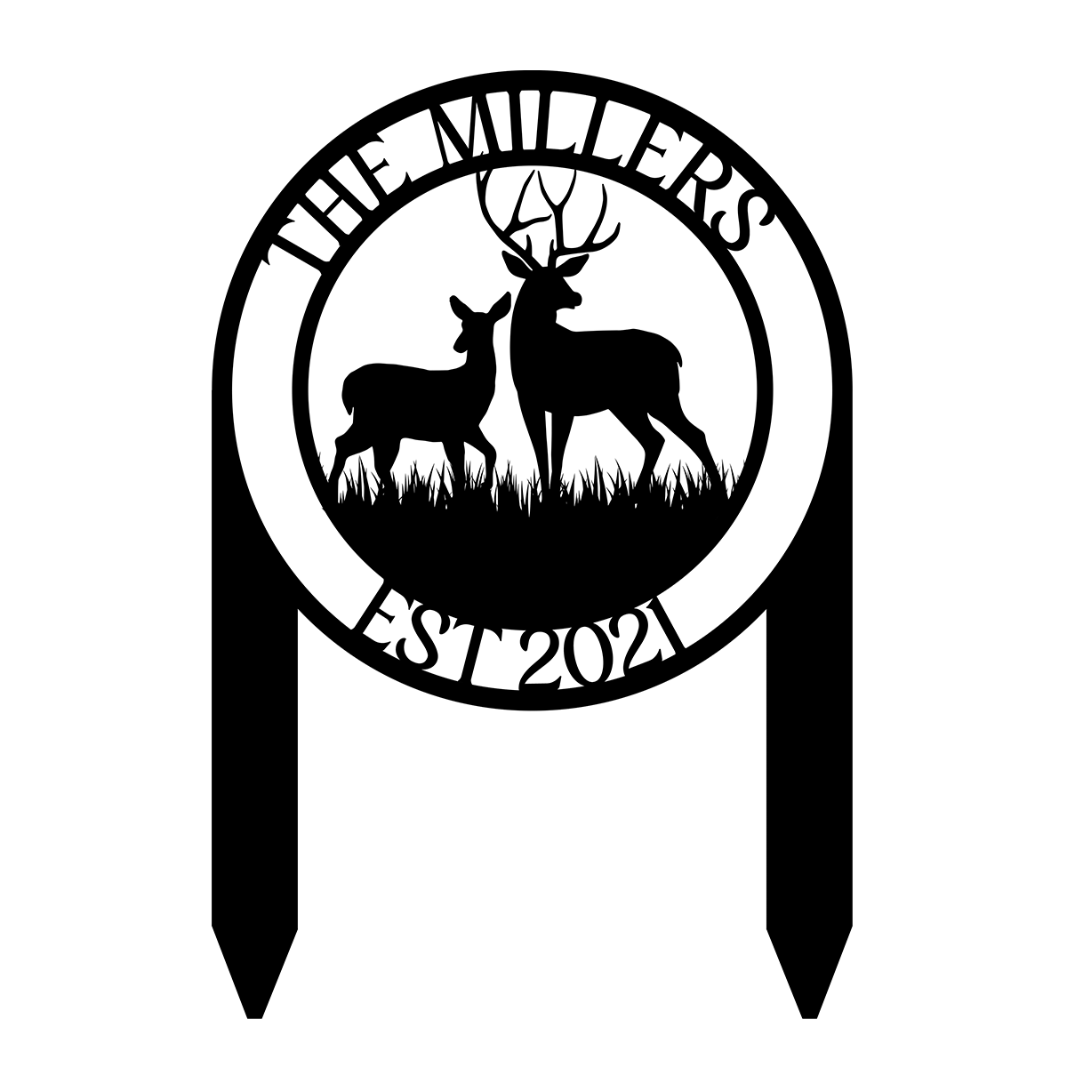 Personalized Deer Hunting Hunter Metal Sign, Custom Farm, Cabin, Lodge, Metal Laser Cut Metal Signs Custom Gift Ideas 24x24IN