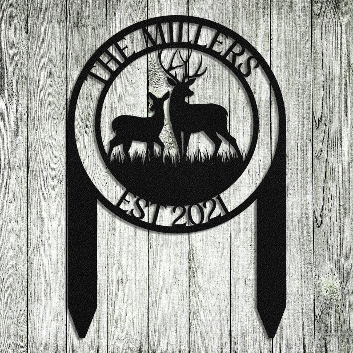 Personalized Deer Hunting Hunter Metal Sign, Custom Farm, Cabin, Lodge, Metal Laser Cut Metal Signs Custom Gift Ideas 18x18IN
