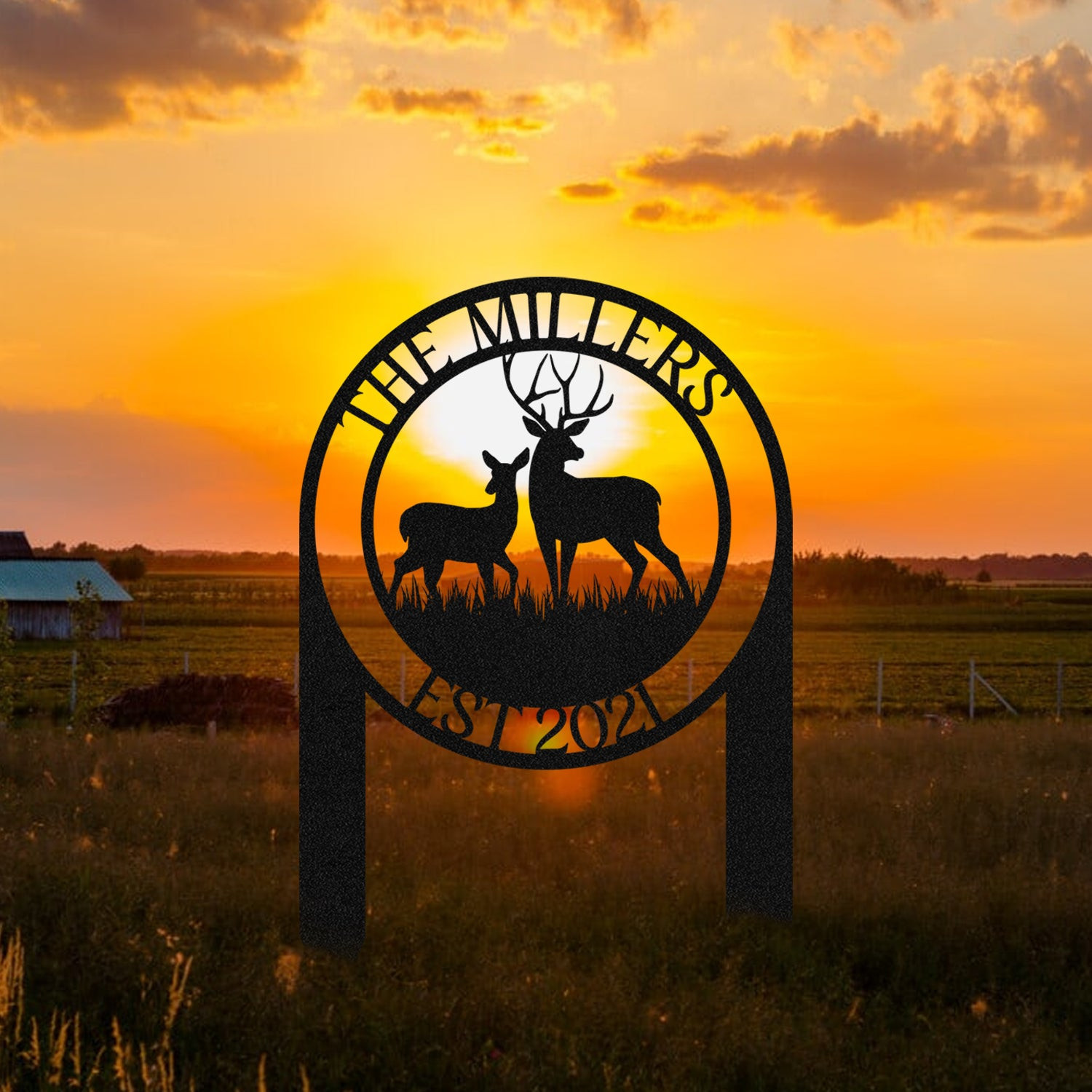 Personalized Deer Hunting Hunter Metal Sign, Custom Farm, Cabin, Lodge, Metal Laser Cut Metal Signs Custom Gift Ideas 12x12IN
