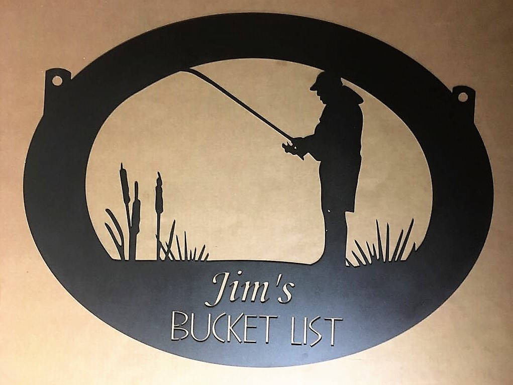 Personalized, Metal Fisherman Sign, Metal Wall Art, Metal House Sign, Metal Laser Cut Metal Signs Custom Gift Ideas 12x12IN
