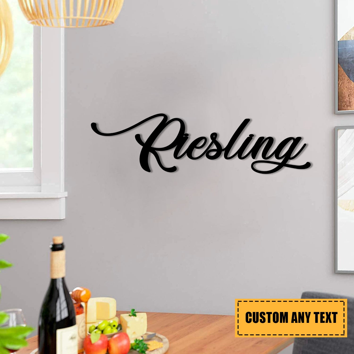 Riesling Wine Metal Bar Sign, Pub, Tap, Wall Decor, Wedding Art Gift For Him/her, Metal Laser Cut Metal Signs Custom Gift Ideas 18x18IN