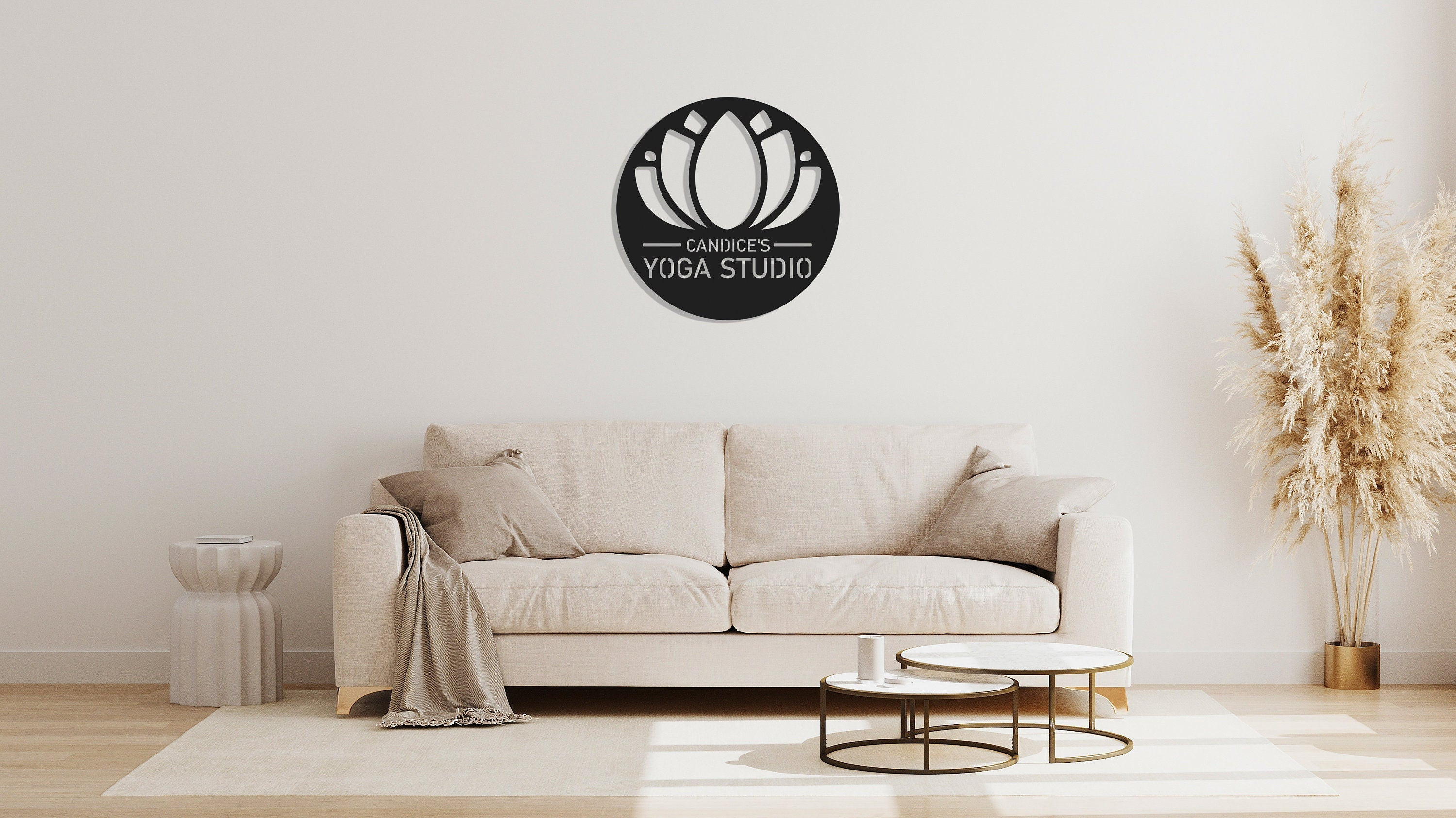 Custom Yoga Studio Metal Sign, Personalized Yoga Studio Sign, Gift For Yoga Instructors, Personalized Yoga Sign, Custom Metal Yoga Sign, Metal Laser Cut Metal Signs Custom Gift Ideas 18x18IN
