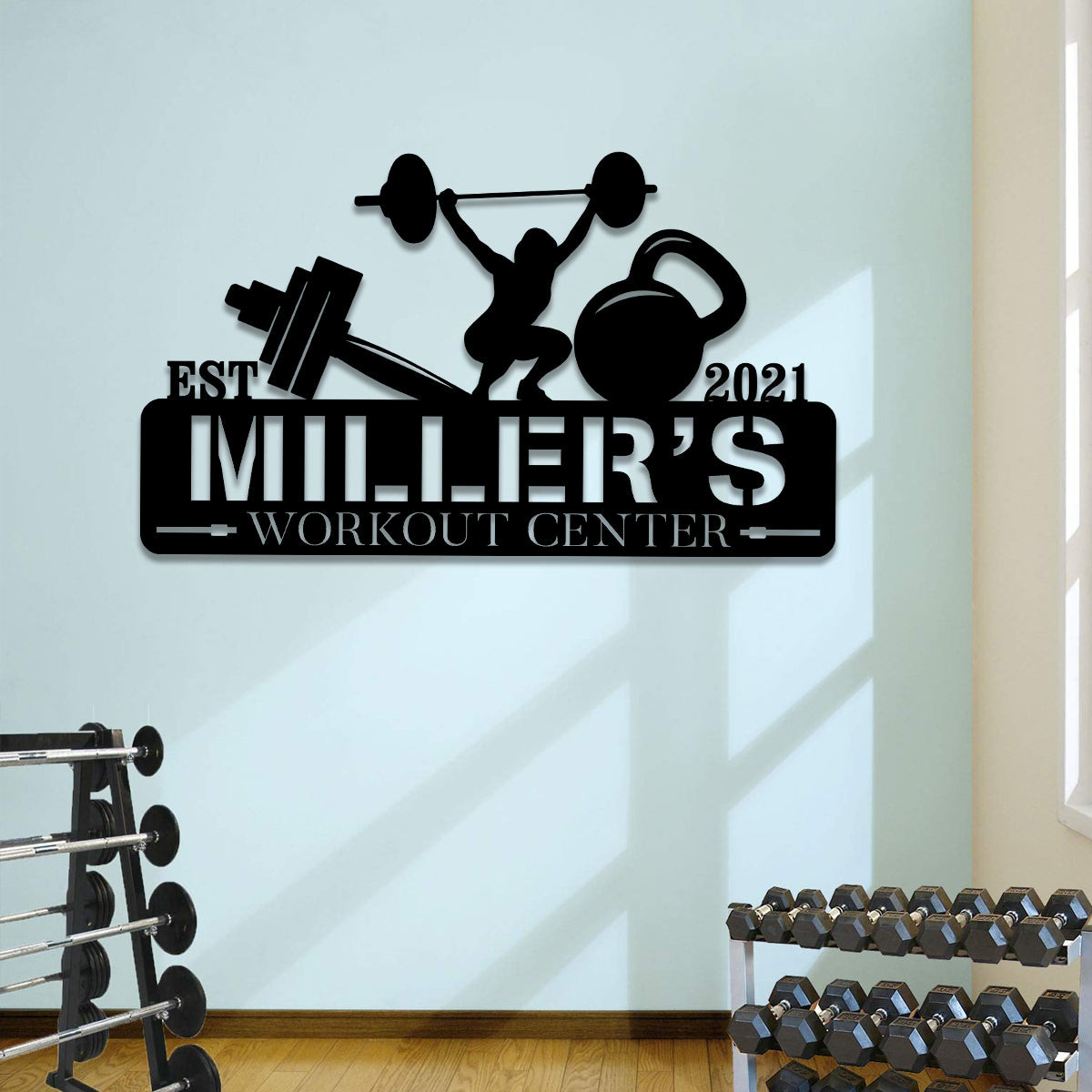 Personalized Women Metal Gym Sign, Fitness, Cross Fit Club Wall Decor, Wedding, Anniversary Art Gift, Metal Laser Cut Metal Signs Custom Gift Ideas 14x14IN