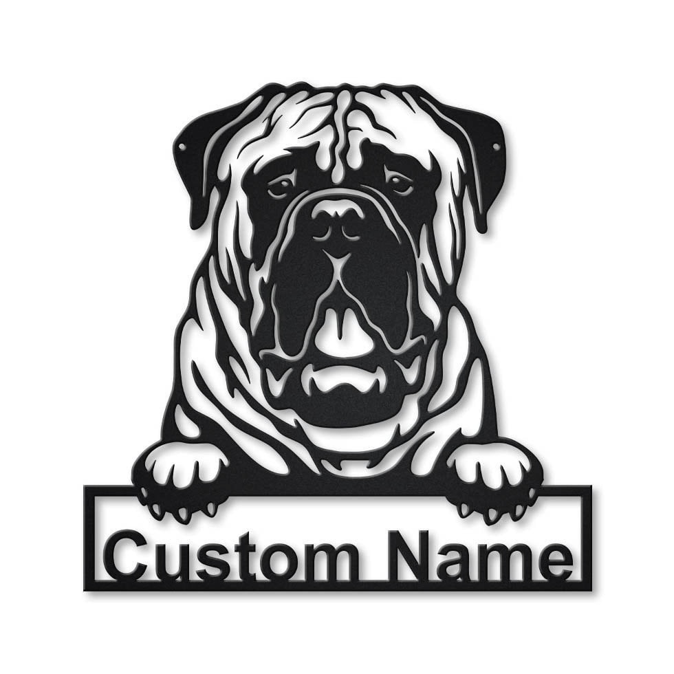 Personalized Bullmastiff Dog Metal Sign Art, Custom Bullmastiff Dog Metal Sign, Bullmastiff Dog Gifts Funny, Dog Gift, Animal Custom, Laser Cut Metal Signs Custom Gift Ideas 12x12IN