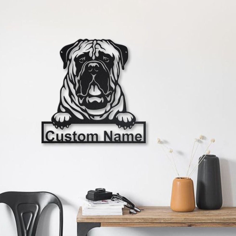 Personalized Bullmastiff Dog Metal Sign Art, Custom Bullmastiff Dog Metal Sign, Bullmastiff Dog Gifts Funny, Dog Gift, Animal Custom, Laser Cut Metal Signs Custom Gift Ideas 18x18IN