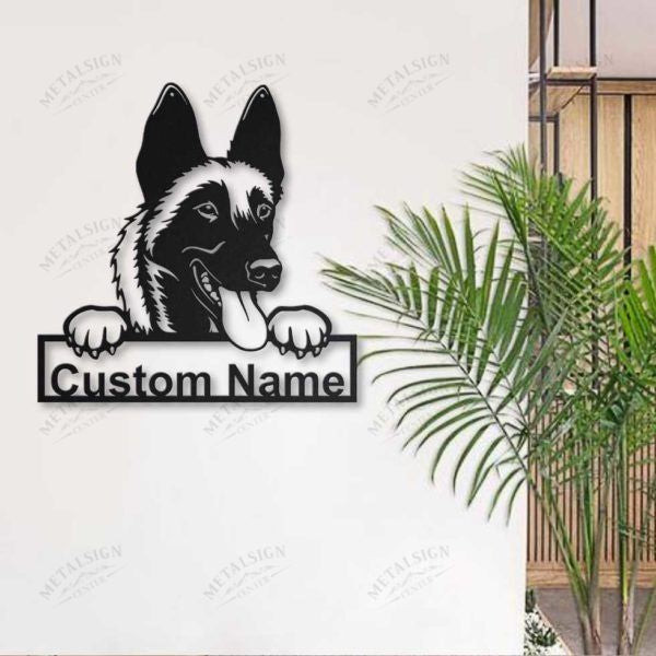Malinois Dog Personalized Metal Wall Decor, Cut Metal Sign, Metal Wall Art, Metal House Sign, Metal Laser Cut Metal Signs Custom Gift Ideas 14x14IN