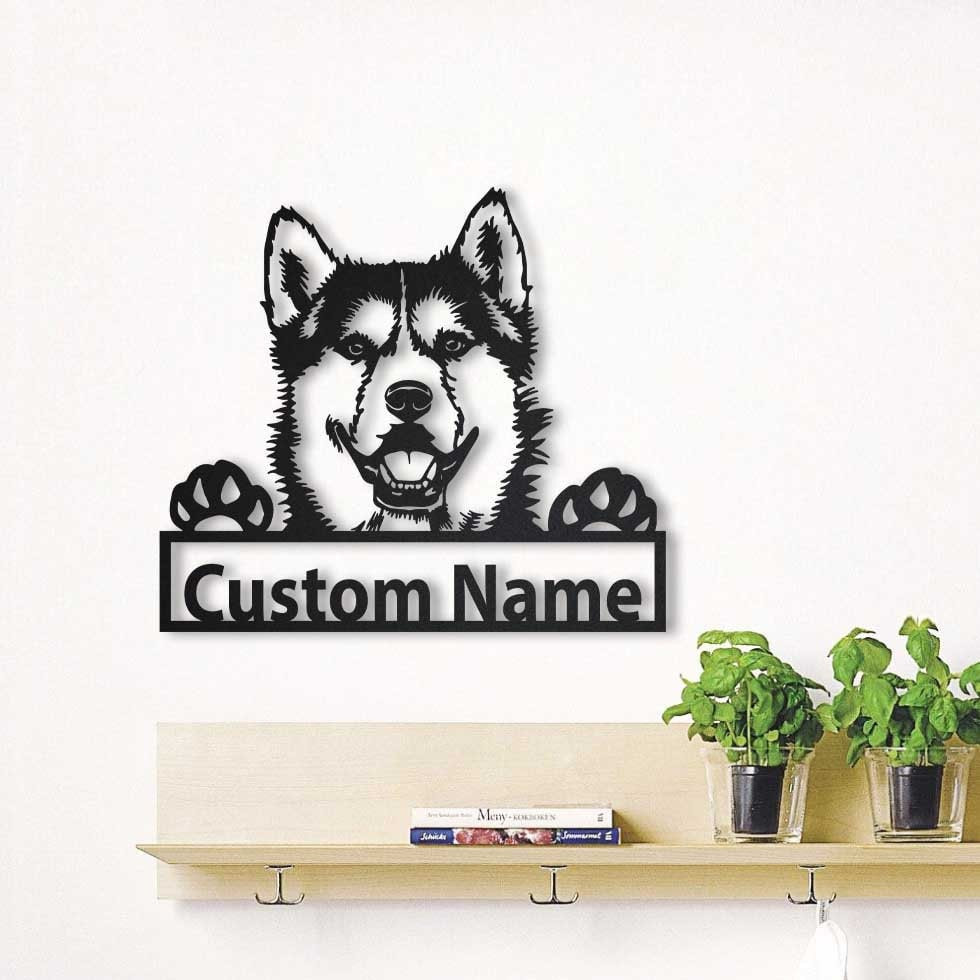 Personalized Siberian Husky Dog Metal Sign Art, Custom Siberian Husky Dog Metal Sign, Dog Gifts Funny, Dog Gift, Animal Custom, Laser Cut Metal Signs Custom Gift Ideas 14x14IN
