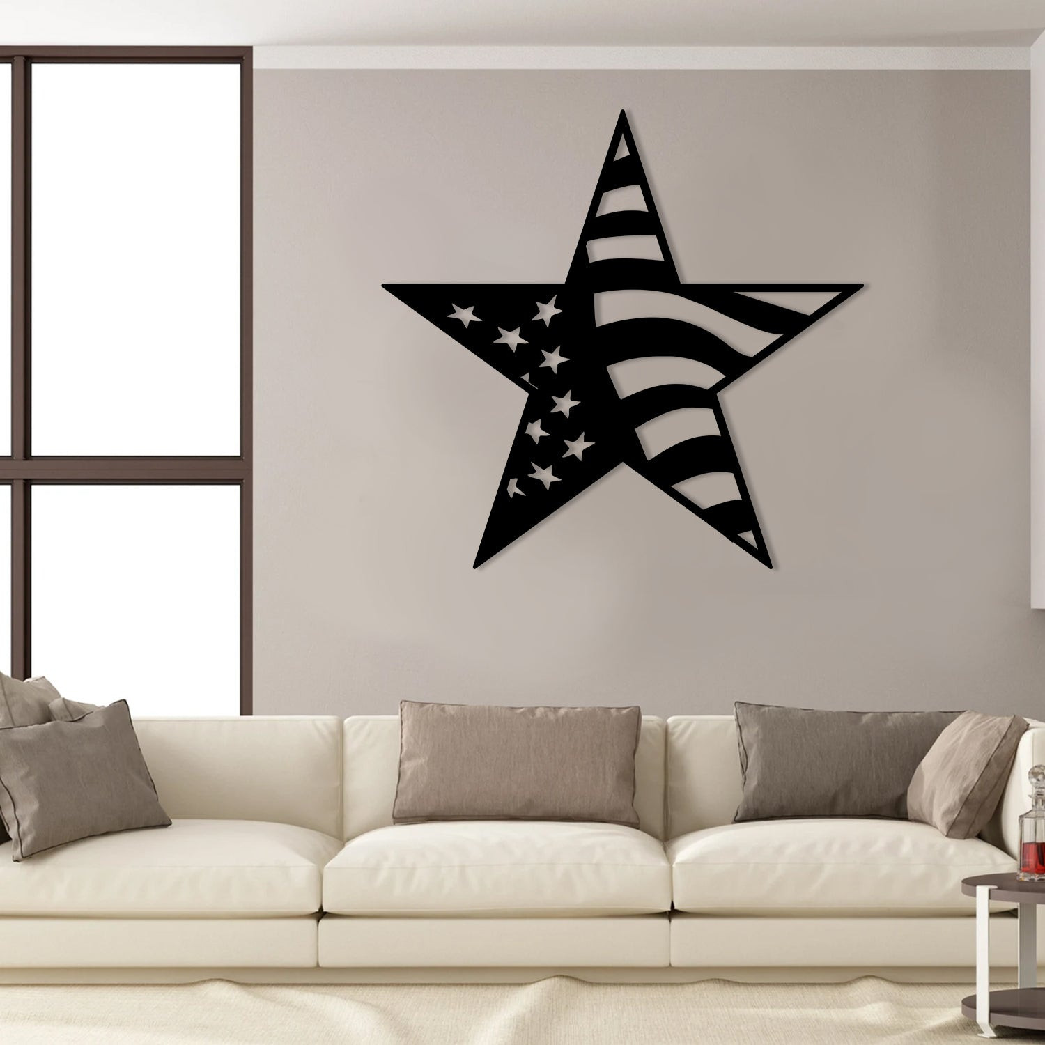 American Flag Star Veteran Metal Sign, Memorial Day Military Metal Art, Metal Laser Cut Metal Signs Custom Gift Ideas 12x12IN