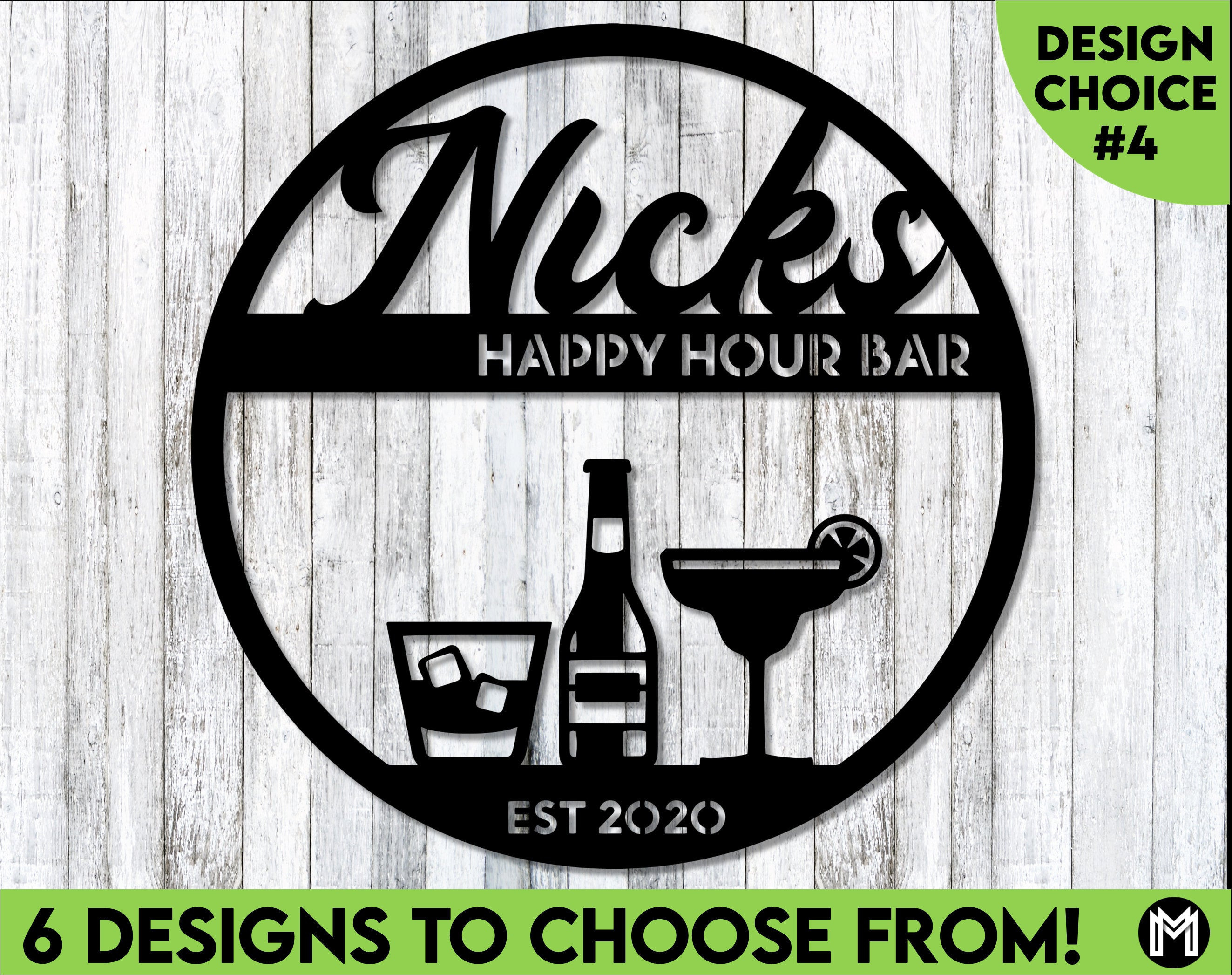 RosabellaPrint Welcome To The Bar Sign, Cocktail Bar Sign, Bar Signs Made To Order, Personalized Cocktail Bar Sign, Metal Bar Sign, Pub Signs Laser Cut Metal Signs Custom Gift Ideas 12x12IN