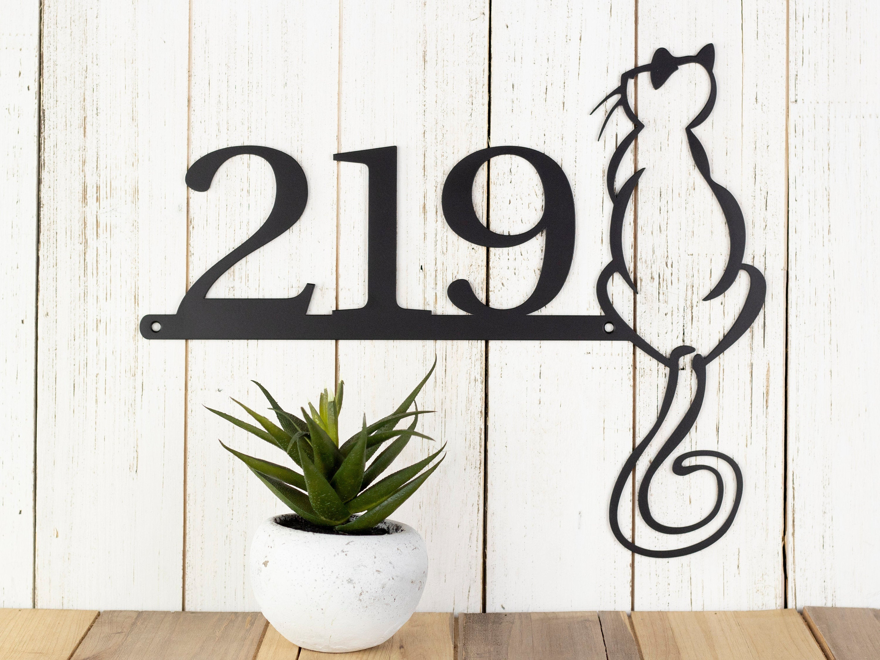 Metal House Numbers Outdoor Sign With Cat, Cat Lover Gift, Address Sign, Laser Cut Metal Sign, Personalized Sign, Custom Sign, Laser Cut Metal Signs Custom Gift Ideas 12x12IN