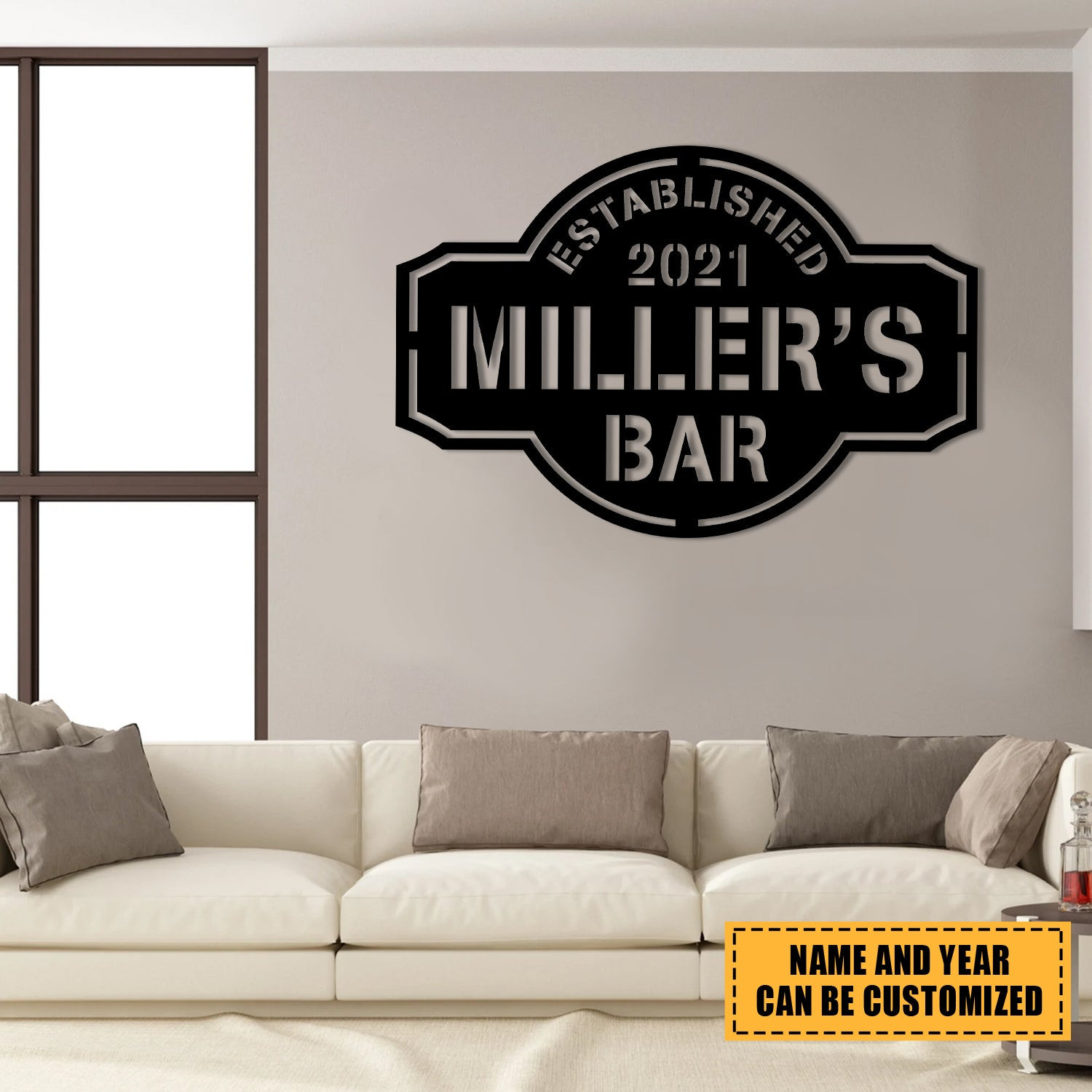 Metal Bar Sign, Custom, Tap, Lounge, Caf�, Home Wall Decor, Wedding, Anniversary Art Gift For Him/her, Metal Laser Cut Metal Signs Custom Gift Ideas 18x18IN