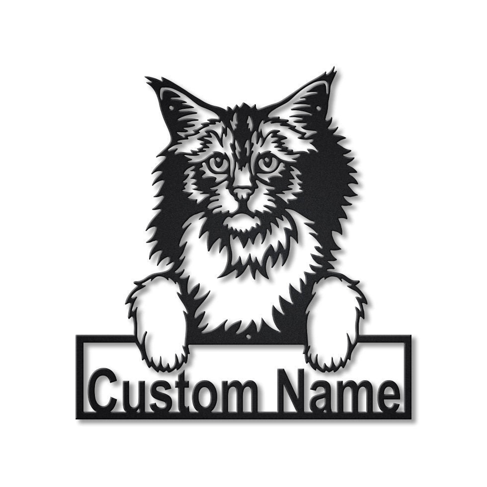 Personalized Norwegian Forest Cat Metal Sign Art, Custom Norwegian Forest Cat Metal Sign, Father&#39;s Day Gift, Pets Gift, Birthday Gift, Laser Cut Metal Signs Custom Gift Ideas 12x12IN