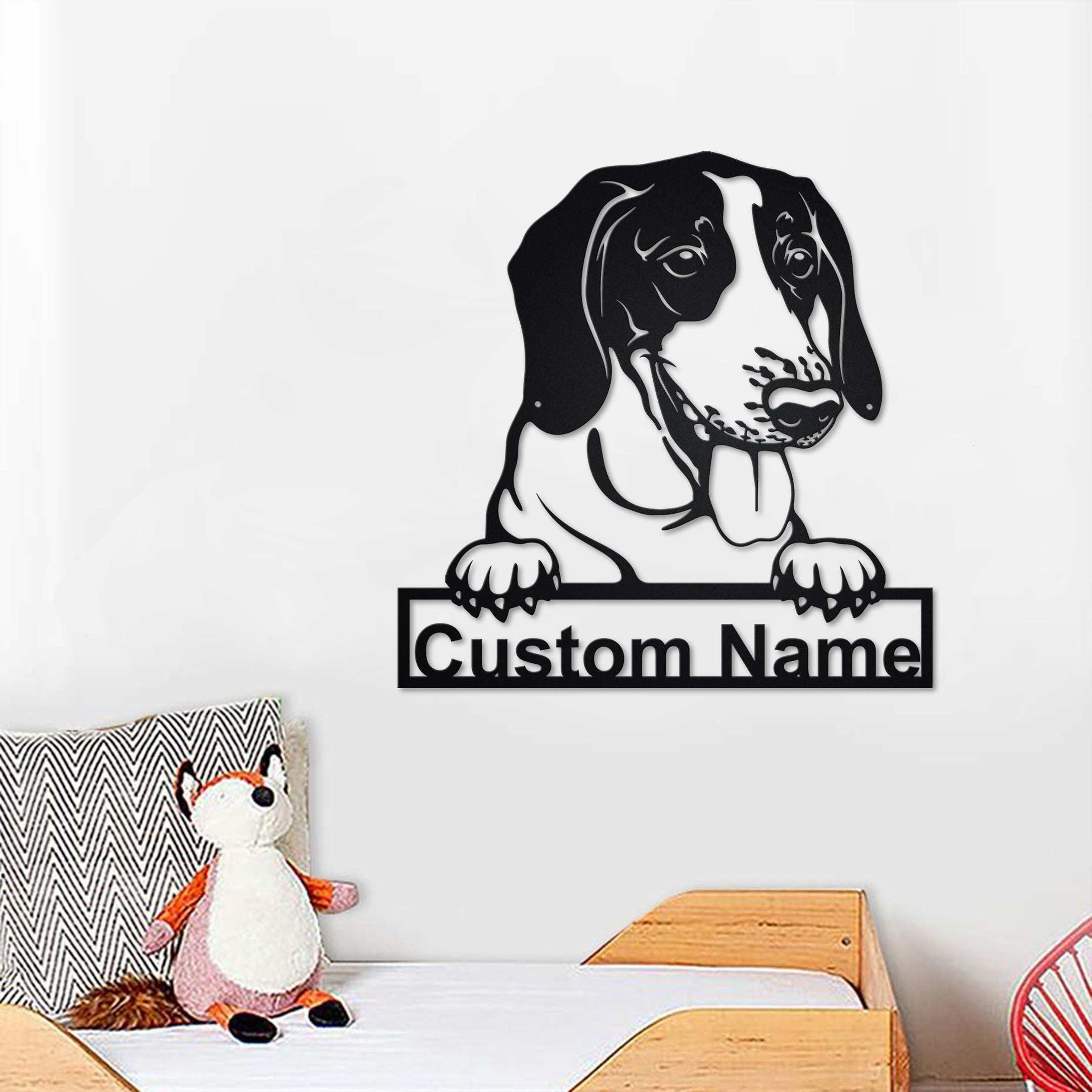 Personalized American Foxhound Metal Sign, American Foxhound Metal Wall Art, Dog Metal Sign, American Foxhound Lover Gift, Dog Lover Gift, Metal Laser Cut Metal Signs Custom Gift Ideas 14x14IN