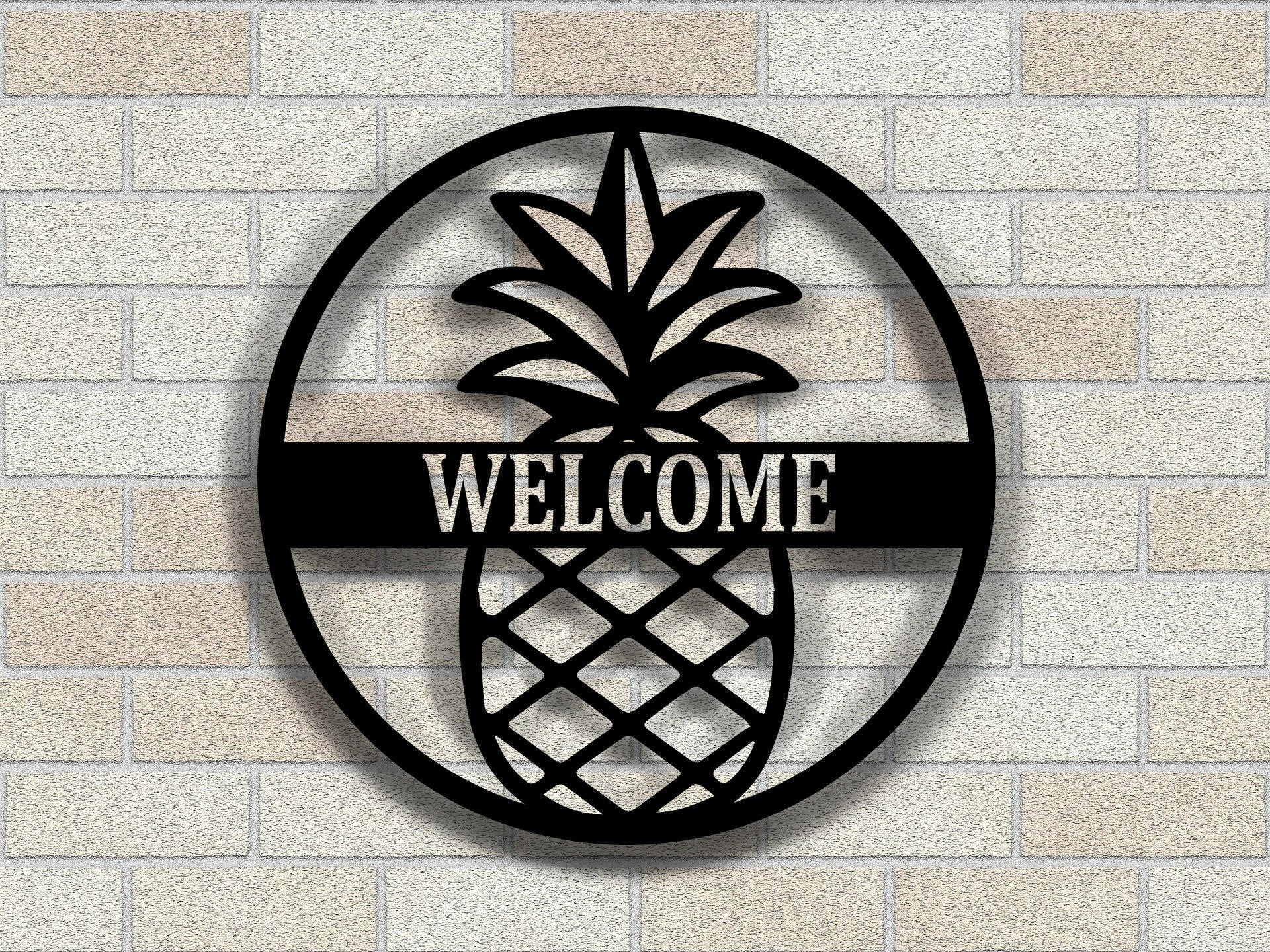 Pineapple Metal Wall Art, Customized Metal Sign, Metal Wall Hanging, Housewarming Gift, Home Decor, Custom Name Metal Sign, Gifting Ideas, Laser Cut Metal Signs Custom Gift Ideas 12x12IN