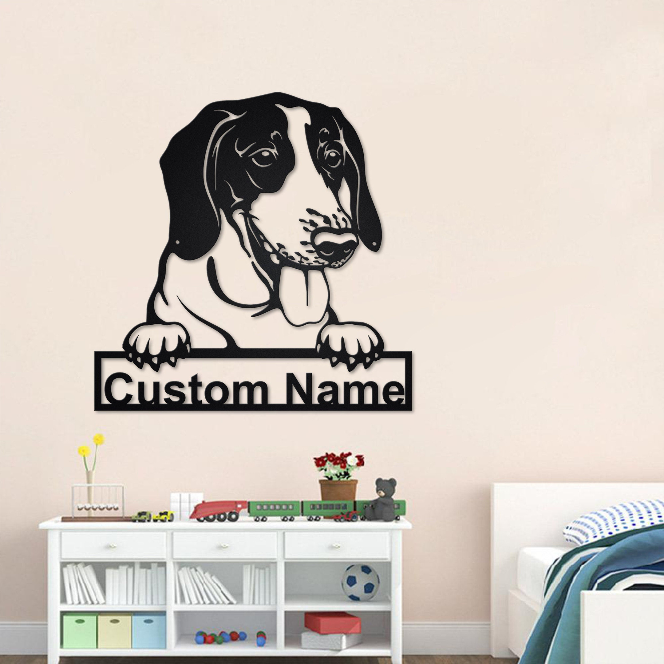 Personalized American Foxhound Metal Sign, American Foxhound Metal Wall Art, Dog Metal Sign, American Foxhound Lover Gift, Dog Lover Gift, Metal Laser Cut Metal Signs Custom Gift Ideas 18x18IN