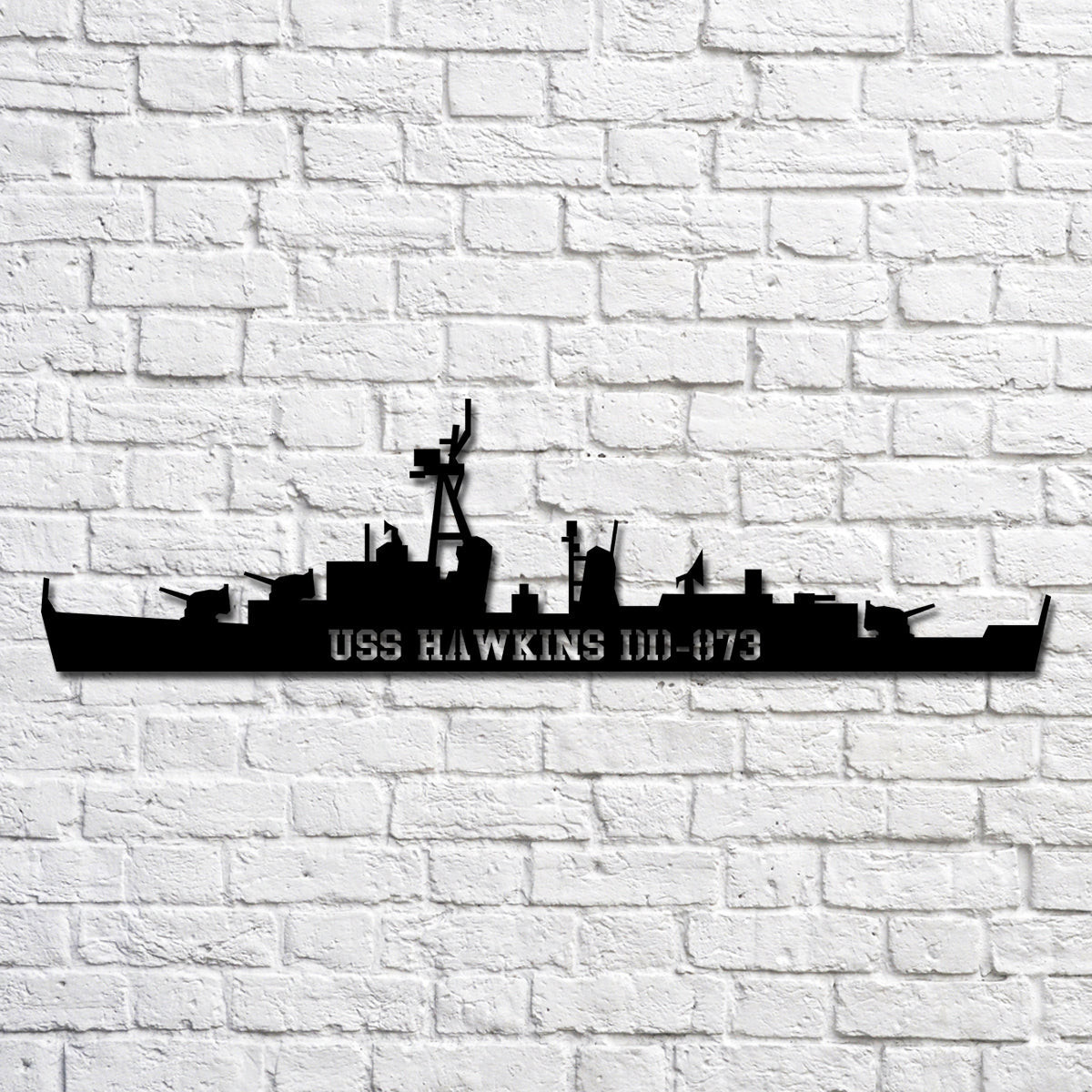 RosabellaPrint Uss Hawkins Dd873 Navy Ship Metal Art, Custom Us Navy Ship Cut Metal Sign, Gift For Navy Veteran, Navy Ships Silhouette Metal Art, Navy Home Decor Laser Cut Metal Signs Custom Gift Ideas 12x12IN