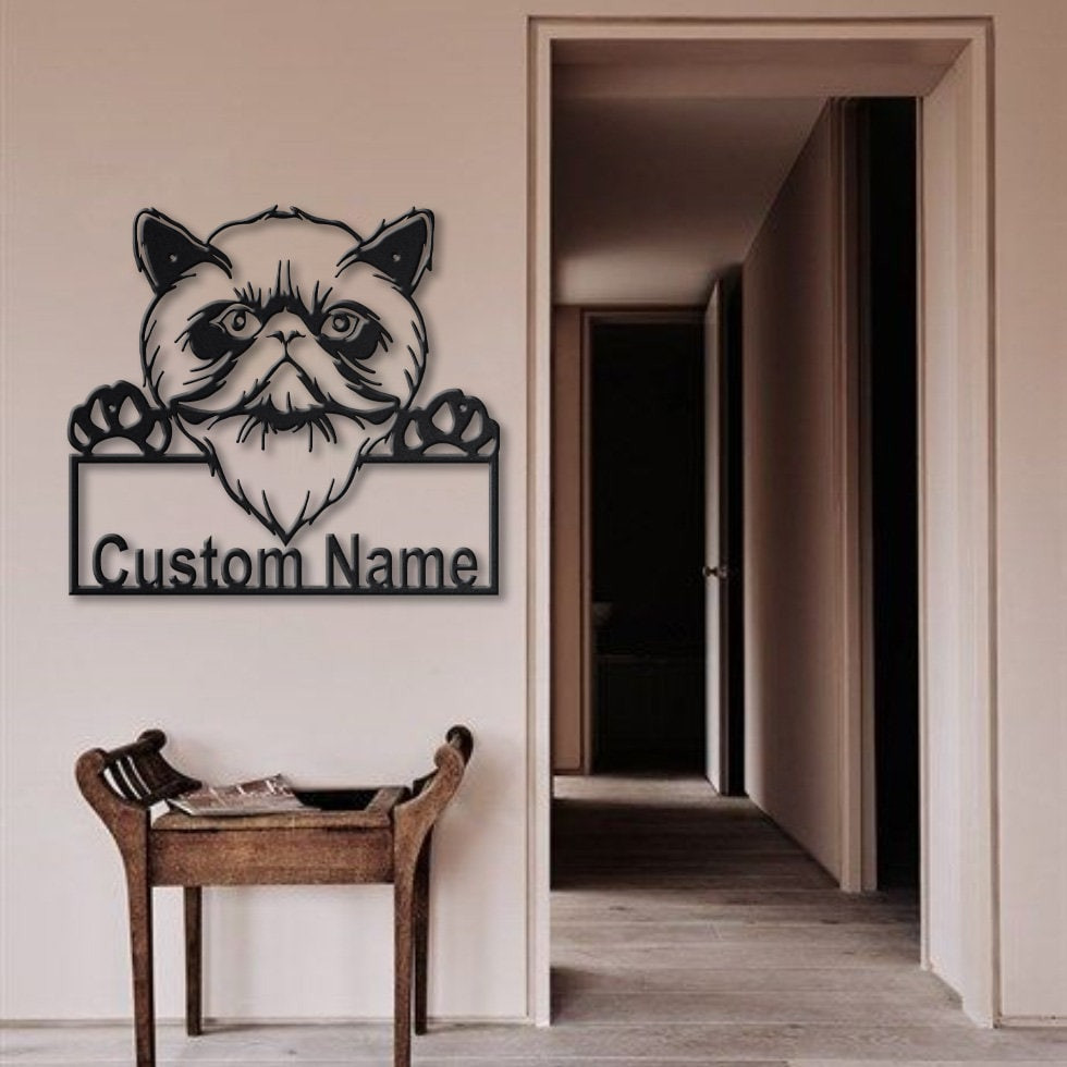 Personalized Himalayan Cat Metal Sign Art, Custom Himalayan Cat Metal Sign, Father&#39;s Day Gift, Pets Gift, Birthday Gift, Laser Cut Metal Signs Custom Gift Ideas 14x14IN