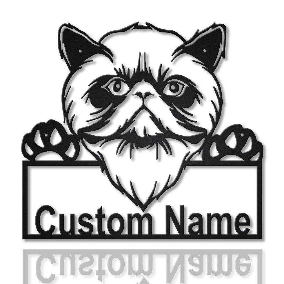 Personalized Himalayan Cat Metal Sign Art, Custom Himalayan Cat Metal Sign, Father&#39;s Day Gift, Pets Gift, Birthday Gift, Laser Cut Metal Signs Custom Gift Ideas 12x12IN