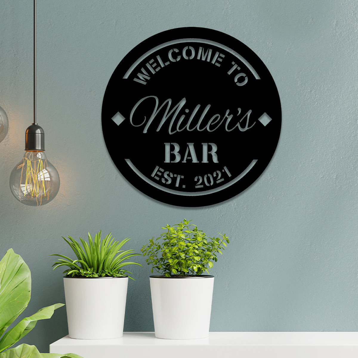 Personalized Metal Bar Sign, Custom Pub, Lounge, Caf�, Home Wall Decor, Metal Laser Cut Metal Signs Custom Gift Ideas 18x18IN