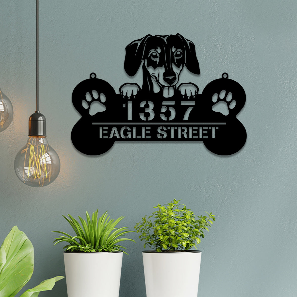 Personalized Dog Breed Dachshund Metal Sign, Custom Pet Housewarming Metal Art Wall Decor, Wedding, Anniversary Gift For Dog Lovers, Metal Laser Cut Metal Signs Custom Gift Ideas 18x18IN
