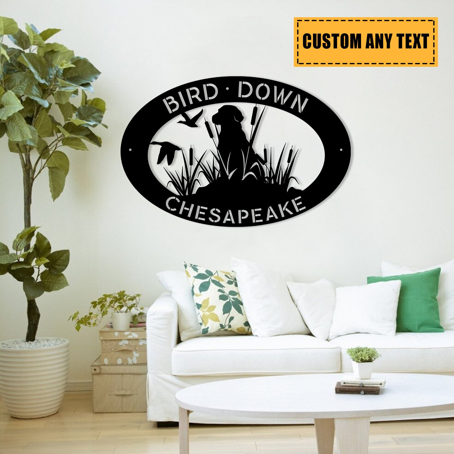 Personalized Chesapeake Hunting Dog Metal Sign, Metal Laser Cut Metal Signs Custom Gift Ideas 18x18IN