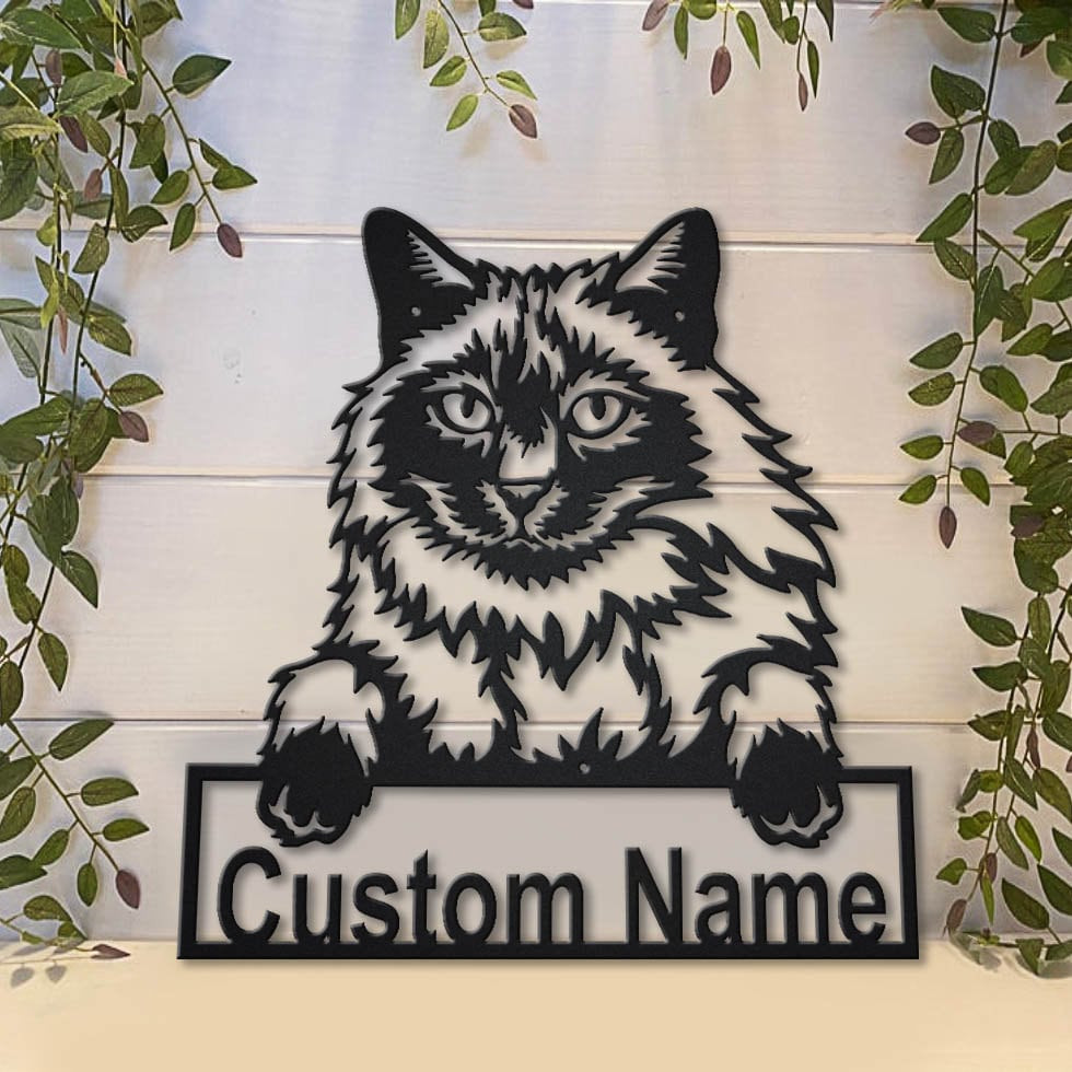 Personalized Balinese Cat Metal Sign Art, Custom Balinese Cat Metal Sign, Father&#39;s Day Gift, Pets Gift, Birthday Gift, Laser Cut Metal Signs Custom Gift Ideas 14x14IN
