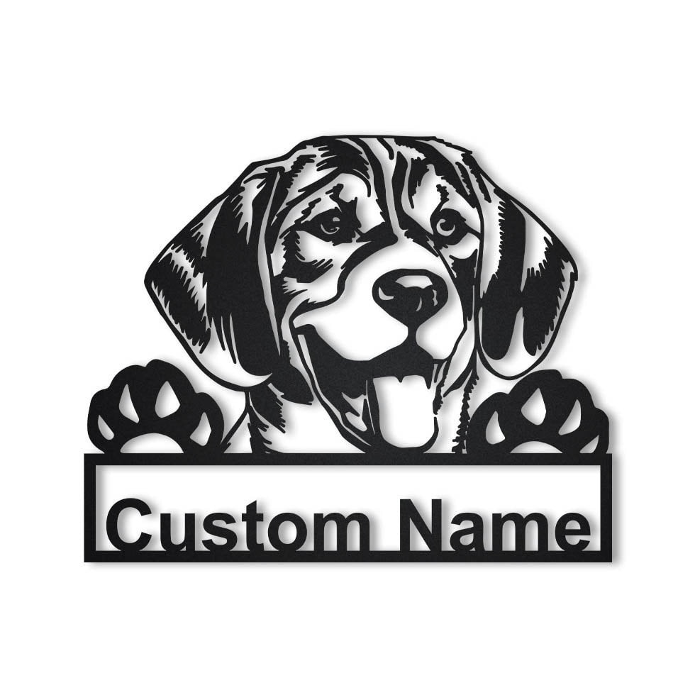 Personalized Beagle Dog Metal Sign Art, Custom Beagle Dog Metal Sign, Dog Gift, Birthday Gift, Animal Funny, Laser Cut Metal Signs Custom Gift Ideas 12x12IN
