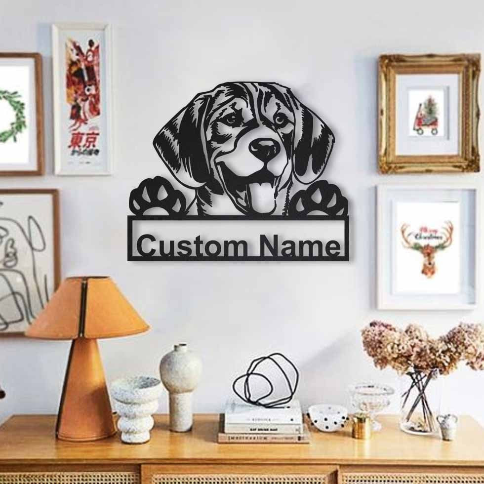 Personalized Beagle Dog Metal Sign Art, Custom Beagle Dog Metal Sign, Dog Gift, Birthday Gift, Animal Funny, Laser Cut Metal Signs Custom Gift Ideas 14x14IN