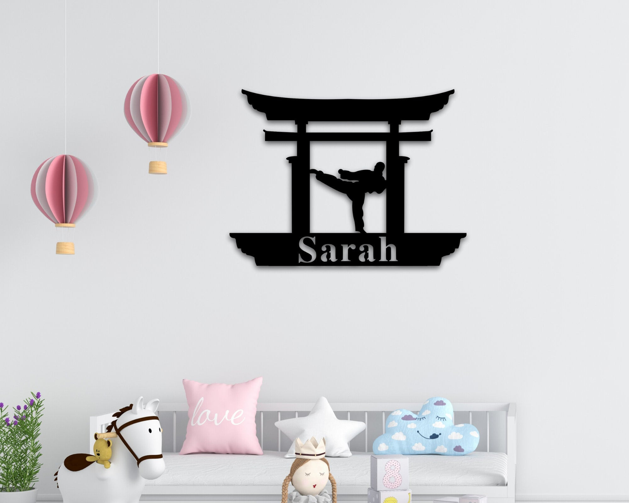 Custom Name Sign, Personalized Karate Name Sign, Personalized Metal Name Sign, Karate Wall Hanger, Nursery Decor, Sport Home Decor Gift Idea, Metal Laser Cut Metal Signs Custom Gift Ideas 14x14IN