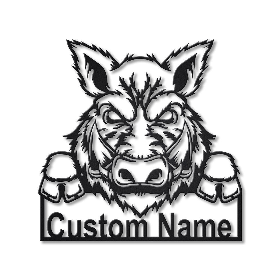 Personalized Feral Pig Metal Sign Art, Custom Feral Pig Metal Sign, Animal Funny, Pets Gift, Birthday Gift, Laser Cut Metal Signs Custom Gift Ideas 12x12IN
