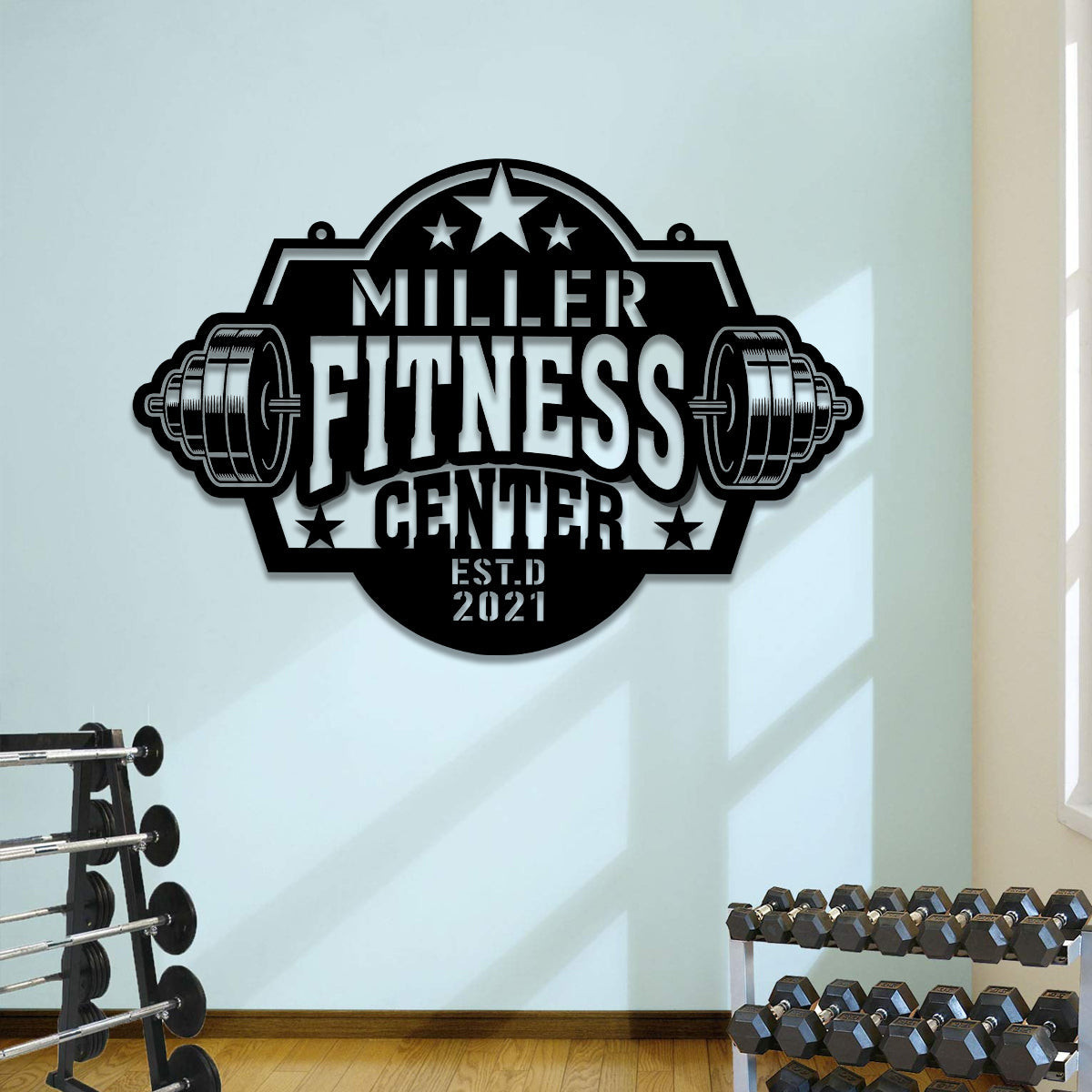 Personalized Weights Fitness Center Metal Gym Sign, Cross Fit Club, Art Gift For Him, Metal Laser Cut Metal Signs Custom Gift Ideas 14x14IN