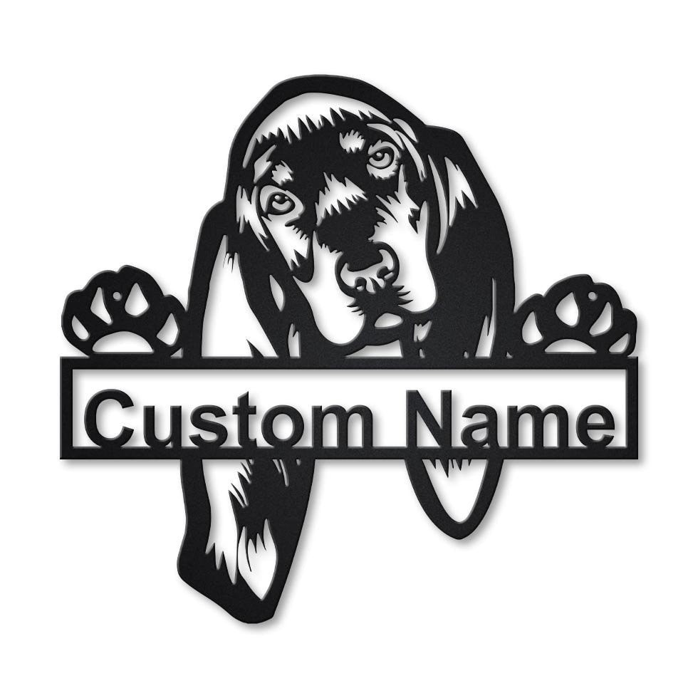 Personalized Black And Tan Coonhound Metal Sign Art, Custom Black And Tan Coonhound Metal Sign, Dog Gift, Birthday Gift, Animal Funny, Laser Cut Metal Signs Custom Gift Ideas 12x12IN