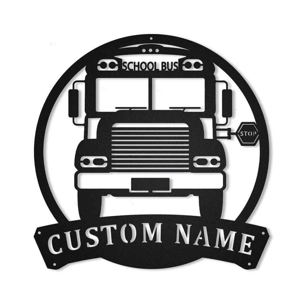 Personalized School Bus Driver Metal Sign Art, Custom School Bus Driver Monogram Metal Sign, Bus Driver Gifts, Job Gift, Home Decor, Laser Cut Metal Signs Custom Gift Ideas 12x12IN