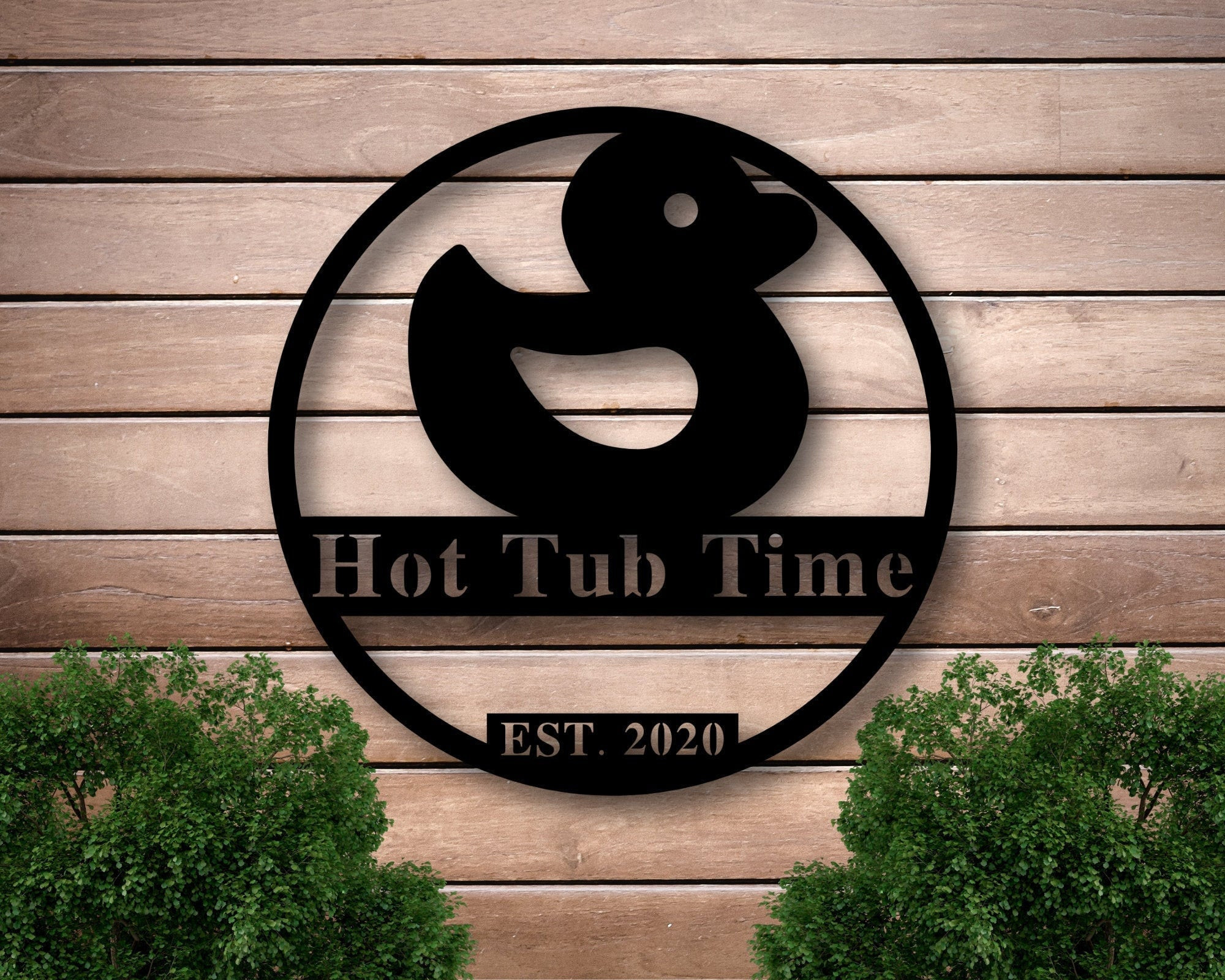 Personalized Hot Tub Sign With Duck, Custom Hot Tub Metal Sign, Metal Rubber Duck Sign, Custom Metal Sign, Custom Baby Shower Gift ,, Laser Cut Metal Signs Custom Gift Ideas 12x12IN